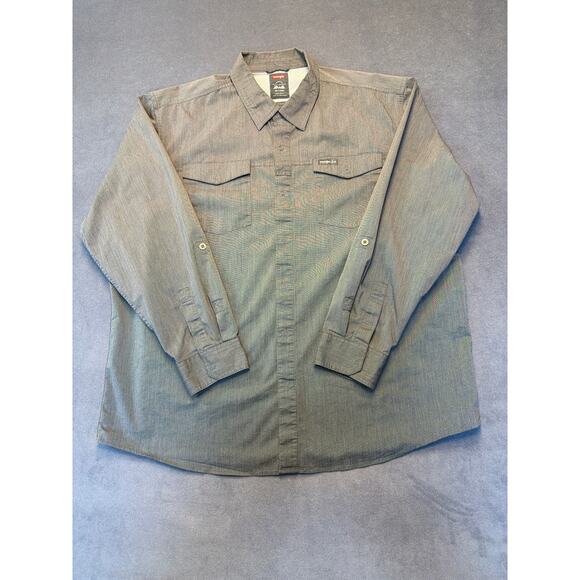 Wrangler Outdoor Other - Wrangler Outdoor Regular Fit Men's Long Sleeve Gray 2XL Hiking Work Snap Button
